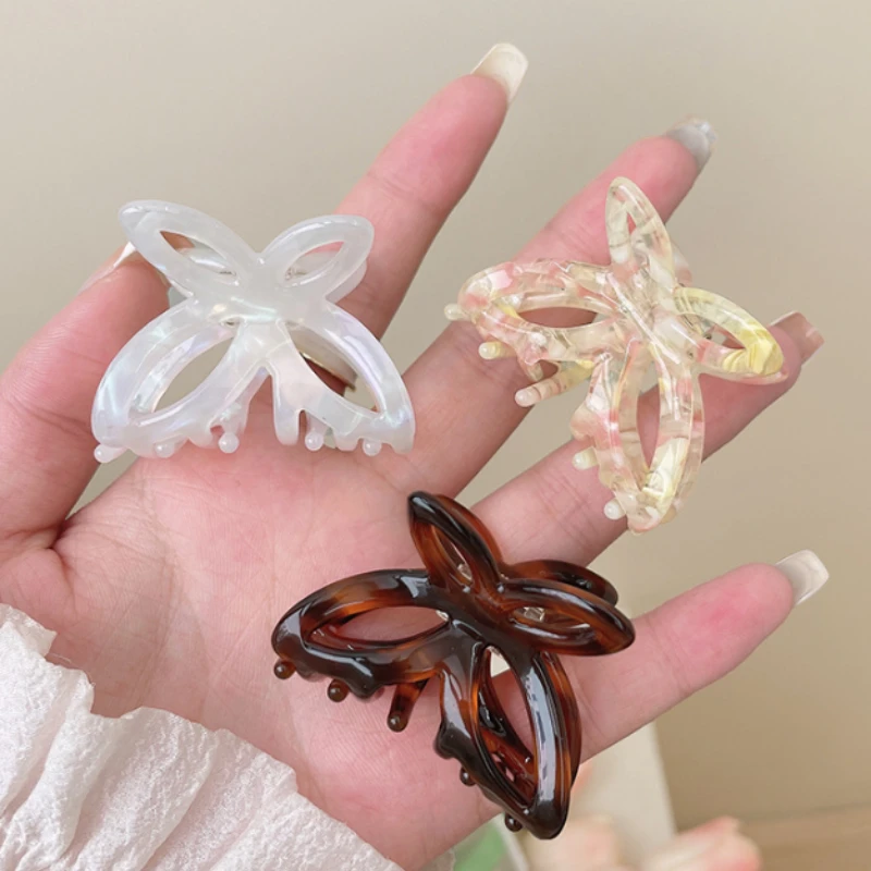 

Sweet Fairy Hollow Butterfly Hair Clip Acetate Hair Claw Modeling Tool Women Hair Accessories Party Daily Casual Decor