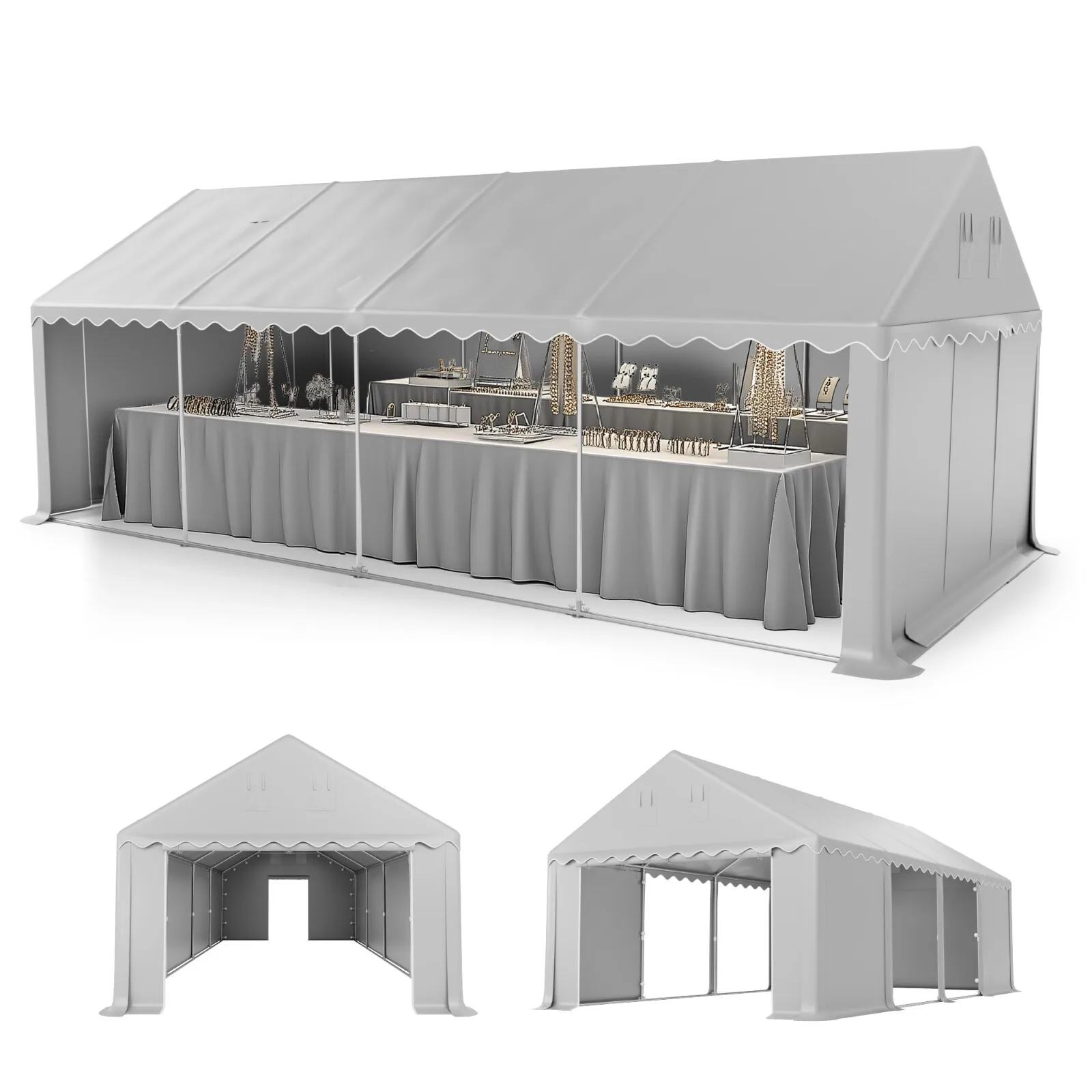

13'x26' Outdoor Storage Shed Commericial Canopy with Sidewalls Portable Shelter