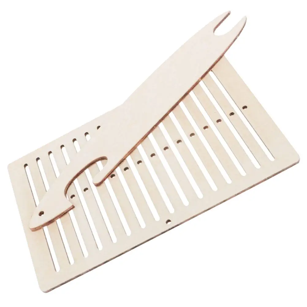 1Set Wooden DIY Belt Weaving Loom for Bracelets Bag Straps Camera Belts Beginners Hand Weaving Tool Small Lightweight Portable