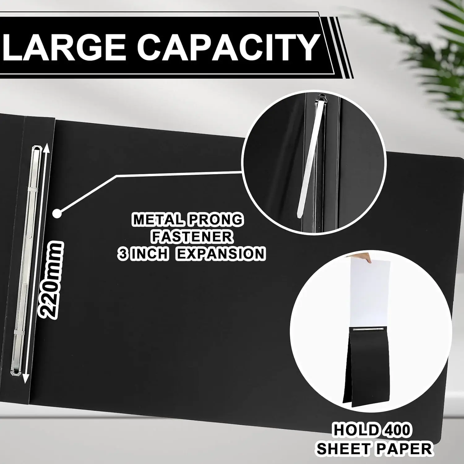 12-Pack 11x17 Report Covers with Metal Prongs, 3" Capacity for Documents, Proposals & Transcripts