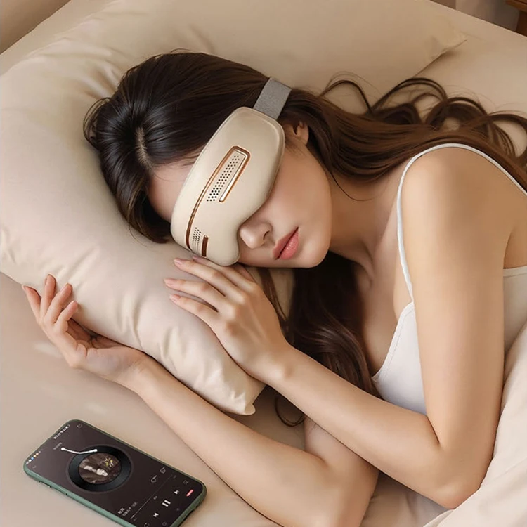 OEM ODM Massaggiatore elettrico intelligente per occhi con vibrazione del punto di agopuntura 3D ricaricabile per musica Bt intelligente all'ingrosso con calore e raffreddamento