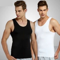 Summer Comfortable Pure Cotton Men's Sports Slim Fit Tank Top Sweat-absorbing Breathable Outdoor Running Sweat Tank Top