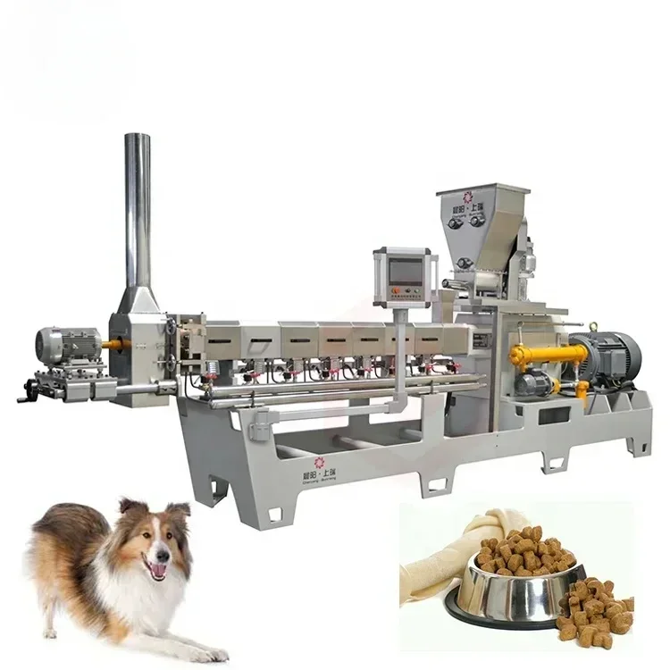 500kg/h Automatic Extruded Dry Kibble Pet Food Making Machine Equipment Production Dog Food