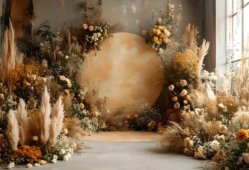 Мехофонд фон для фотосъемки в помещении в стиле бохо пампасная трава для девочек на день рождения, вечеринку для беременных, портретное окно, винтажный декор, фон