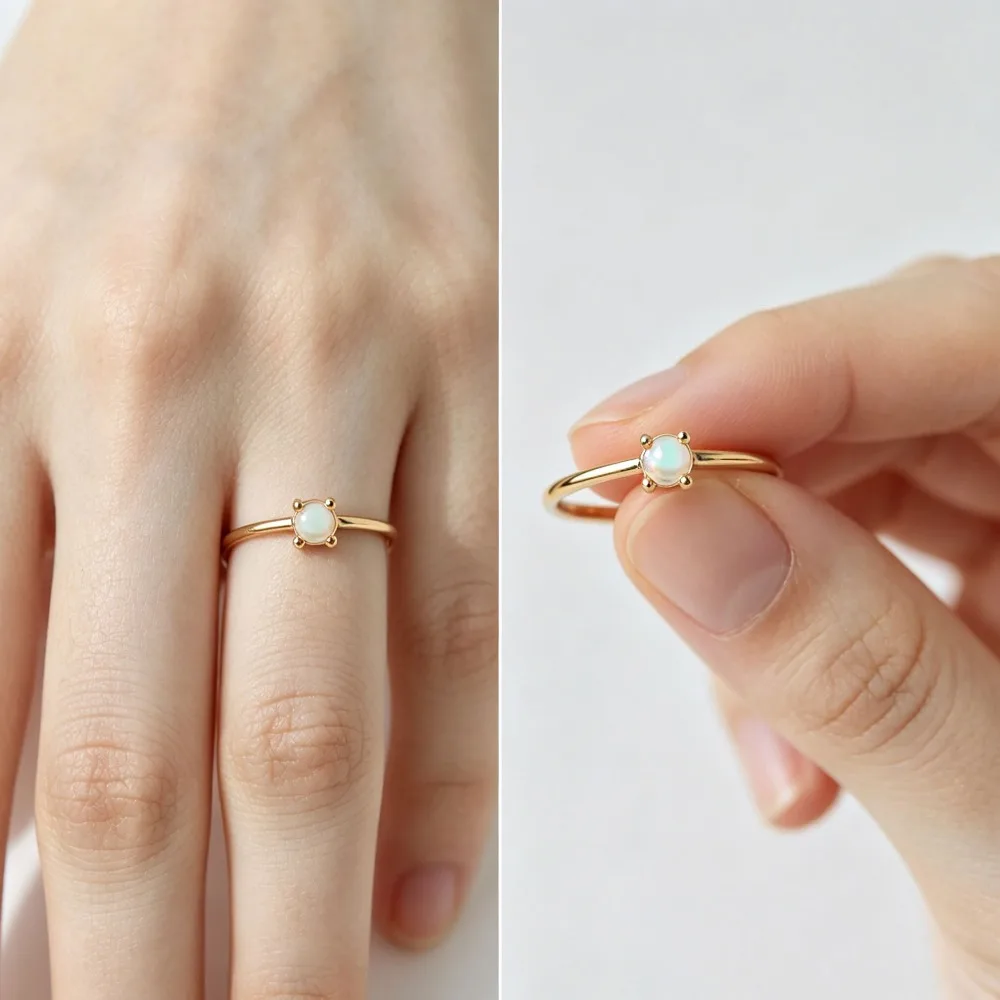 Women Golden Plated Pearl Ring Simple Versatile Statement Jewelry Daily Wear Party Celebration Holiday Gift