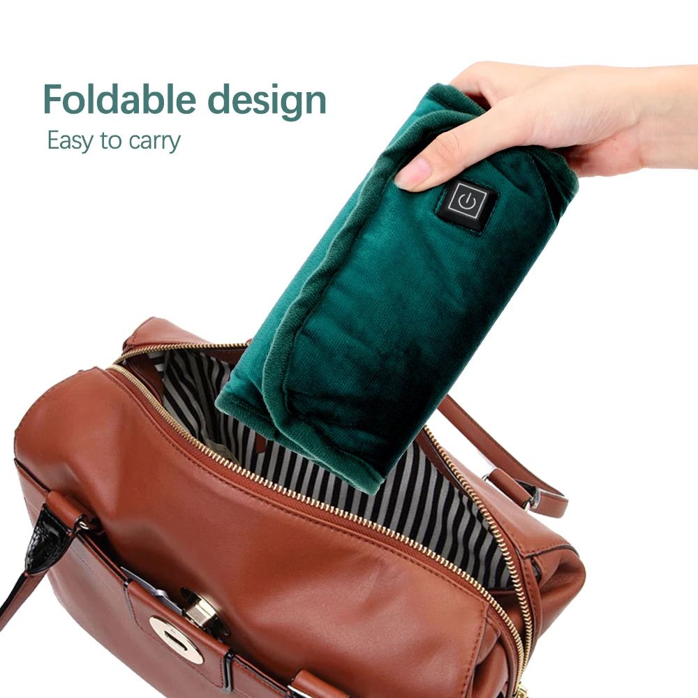 Hand Warmer 1 Min Heating Electric Heater Graphene Heating Flannel Bag Winter Feet Belly Portable Foldable Office Home USB