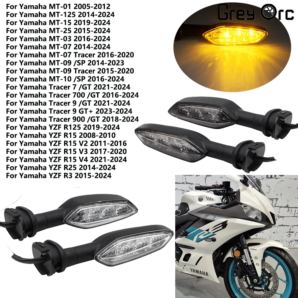 For Yamaha MT 01 MT 125 MT 15 MT 25 MT 03 MT 07 MT 07 Tracer MT 09/SP MT 09 Tracer MT 10/SP Motorcycle LED Turn Signal Light