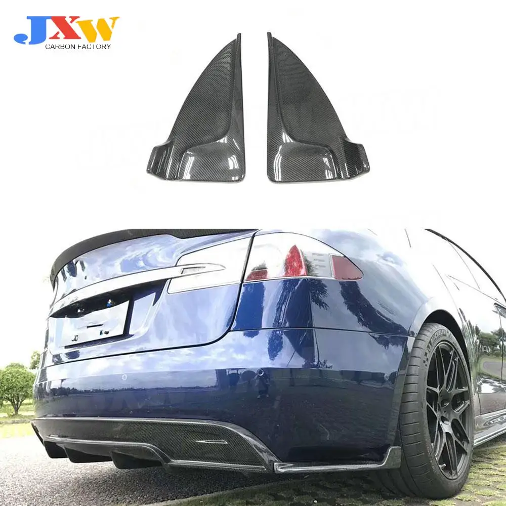 

Carbon Fiber or FRP Rear Bumper Lip Splitters Flaps For Tesla Model S 70D P85D 90D P100D Sedan 4 Door 2016-2017 2Pcs/Set