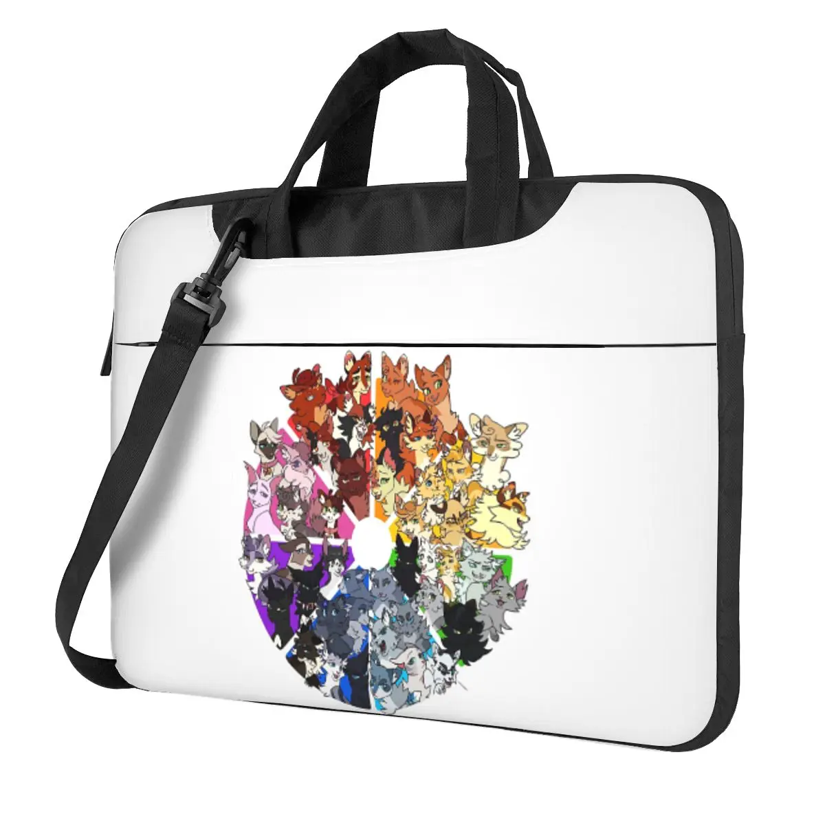

Warrior Cats Color Wheel Crossbody Laptop Bag Case Computer Bag Resistant Protective Notebook Pouch for Macbook Pro Lenovo