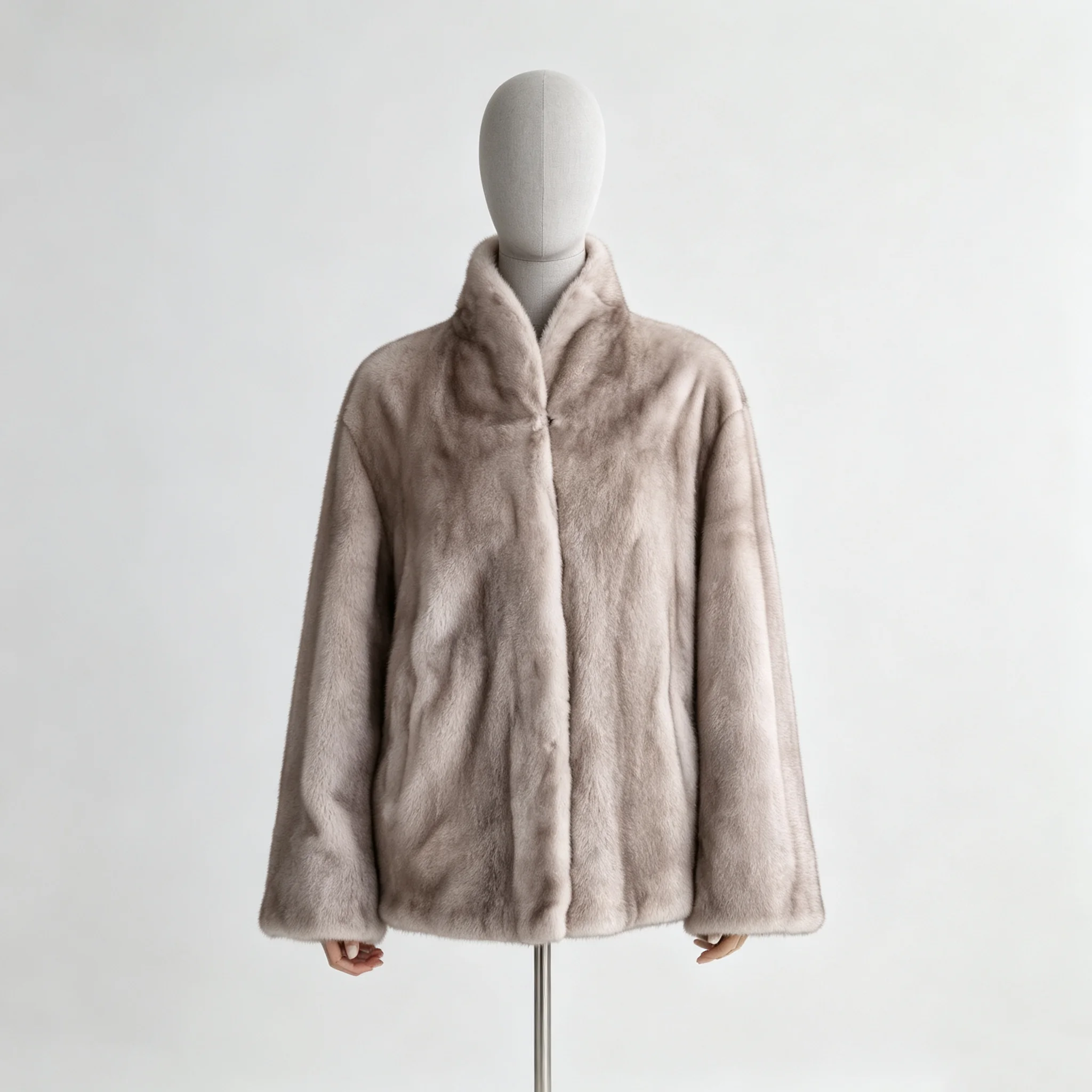 Laur Women Faux Fur Stand Collar Coat, Loose Oversized Artificial Fur Jacket, Warm Casual Winter Outerwear For Ladies 2026