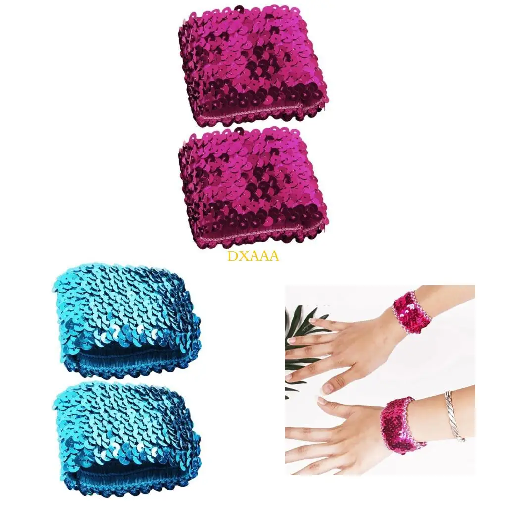 DXAA Fashionable Sequined Arm Sleeves Elastic Oversleeves for Women Girl Stage Props