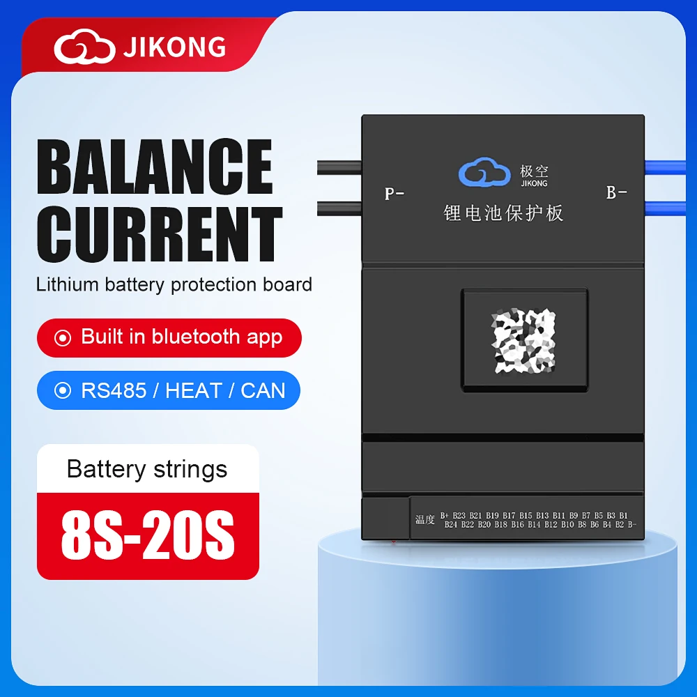 

JKBMS B2A24S20P SMART BMS 2A БАЛАНСИРНЫЙ ТОЧ BMS 200A BT 36V 48V 60V Литий-ионный аккумулятор LTO Lifepo4 Аккумулятор для хранения Bluetooth Bms