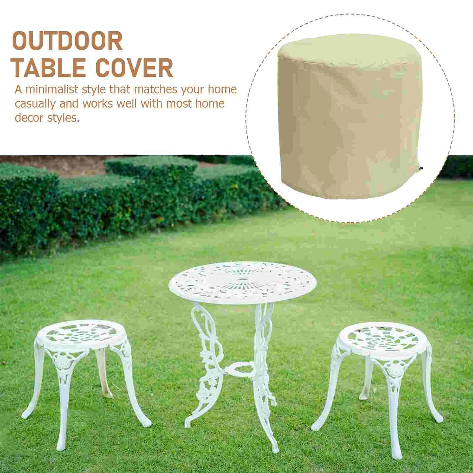 Furniture Dust Cover / Sofa Air Conditioner Outdoor Beige Patio Chair Covers Garden Table