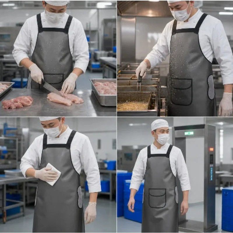 Transparent Black PVC Waterproof Kitchen Apron