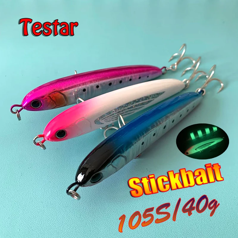 

Testar Fishing Lure 105mm 40g Sinking Pencil Bait Saltwater Stickbait Artificial Hard Bait for Tuna GT Seabass Pesca Tackle