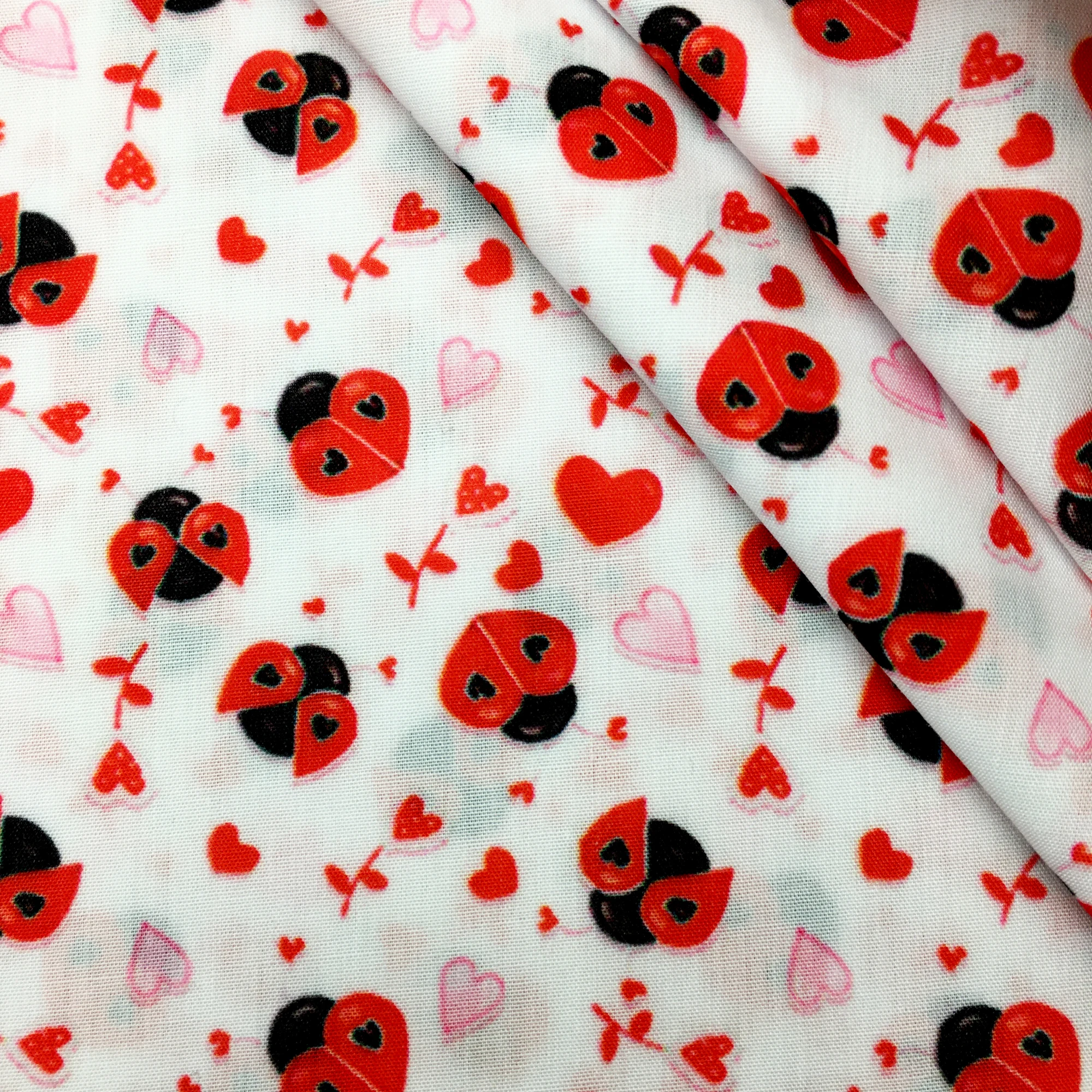 Patchwork Ladybug Printed Polyester Cotton Liverpool Stretch Fabric for Tissue Sewing Quilting Fabric Needlework Material DIY