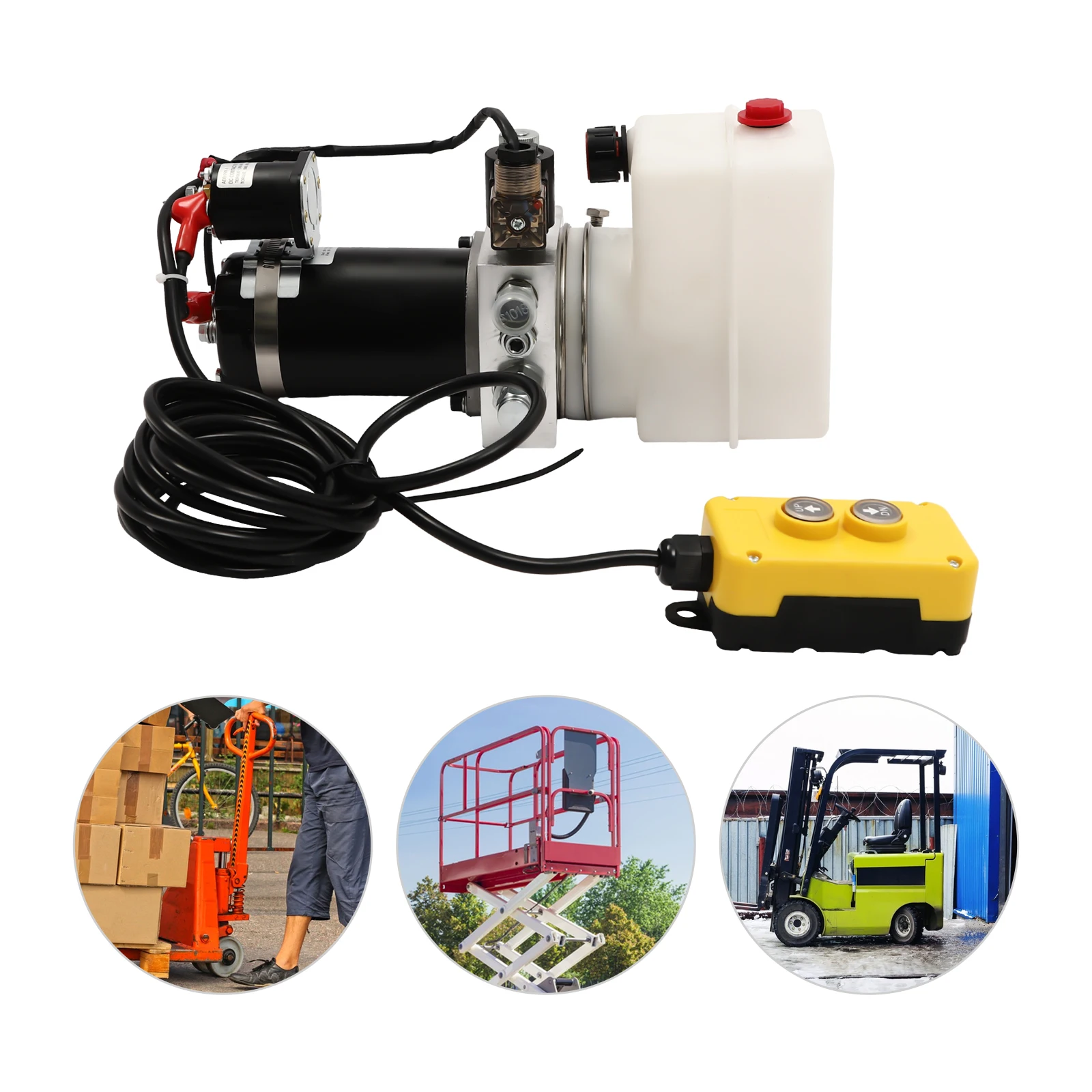 

800W 1.5L//1.58Qt Hydraulic Pump for Dump Trailer Hydraulic Power Unit 12V Single Acting Dump Truck Hydraulic Pump