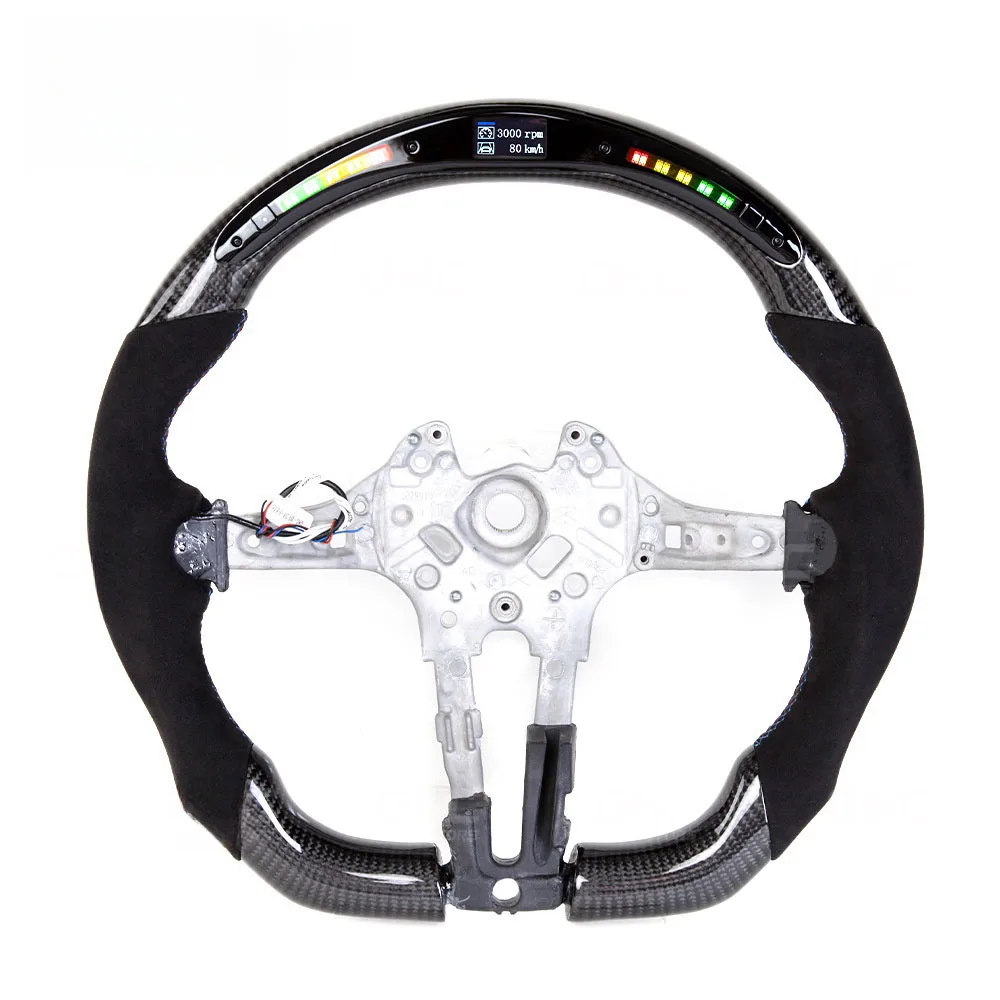 For  Bmw  X5X6F30 M3 M4 LED Smart Leather Carbon Fiber Car Steering Wheel Modification