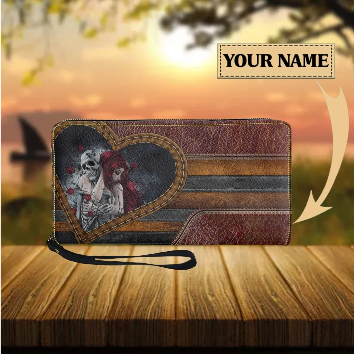 

Halloween Dead Girl with Skull Design Women's Wallet Female Purse Luxury Designer Multifunction Female Cash Holder portefeuille