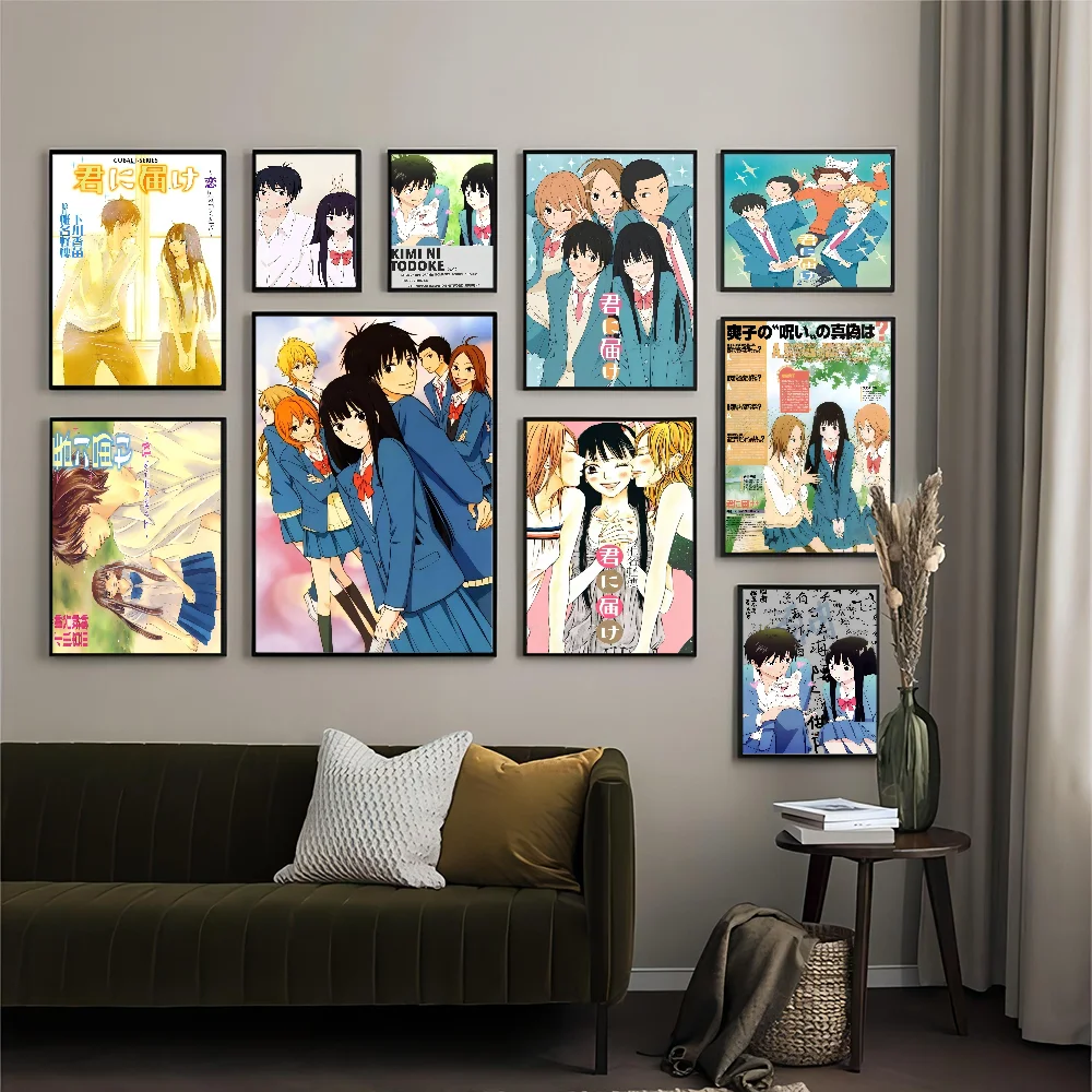 

Kimi Ni Todoke Anime Self-adhesive Art Poster Fancy Wall Sticker For Living Room Bar Decoration Vintage Decorative Painting