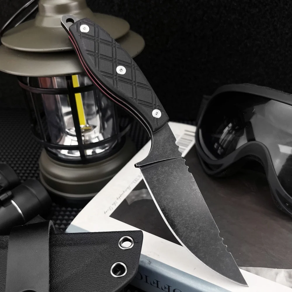 جديد صلابة عالية V040 شفرة مثبتة سكين مع غمد 8Cr13Mov شفرة G10 مقبض التنزه التخييم بوش سكين سكينة سرفايفل في الهواء الطلق #1