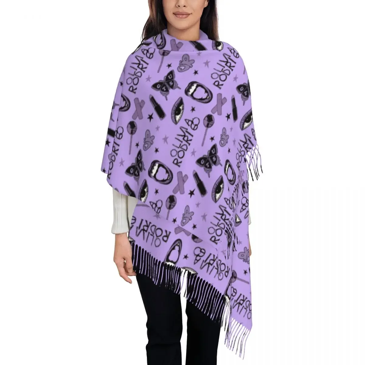 Womens Scarf with Tassel Sour Guts Vampire Rodrigos Large Winter Warm Shawl and Wrap Daily Wear Cashmere Scarf