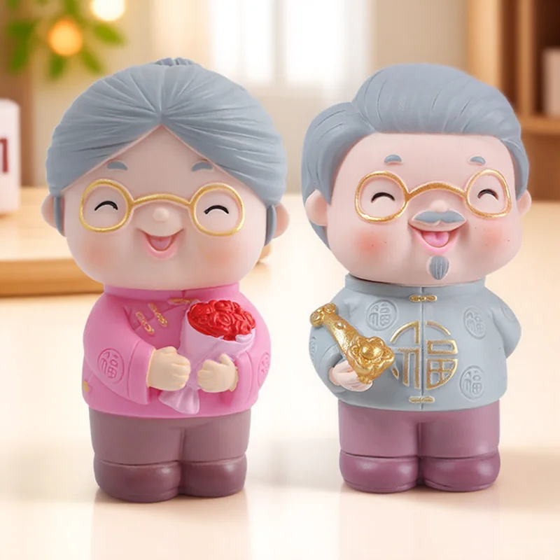 

Creative Cake Decor Elder Statue Vinyl Birthday Bake Decoration Lightweight Ornament For Party Desktop Garden Window