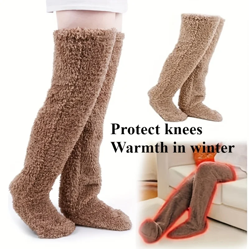 

Cold Legs Warm Socks Teddy Bear Floor Mid-Calf Knee Pads Warm High Winter Warm Men's & Women's Halloween