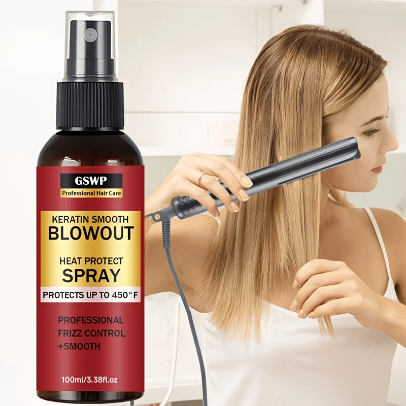 GSWP Heat Protection Hair Spray. Deeply moisturises, smooths and strengthens hair, suitable for all hair types. 100/200ml