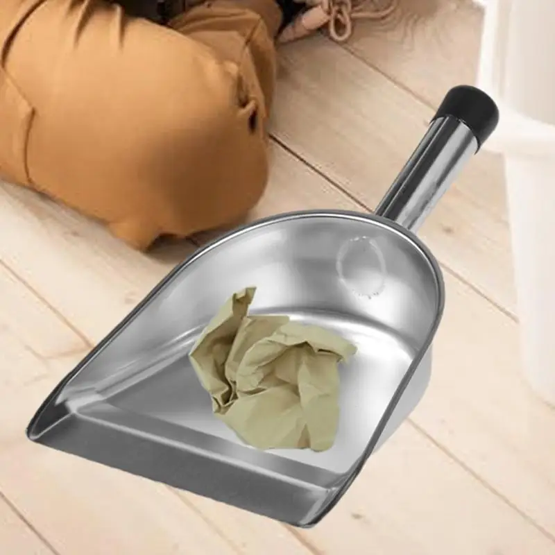 

Stainless Steel Dustpan Trash Small Metal Scoop Shovel Garbage Can Mini Lobby Shovel Small Metal Scooper Outdoor Thickened