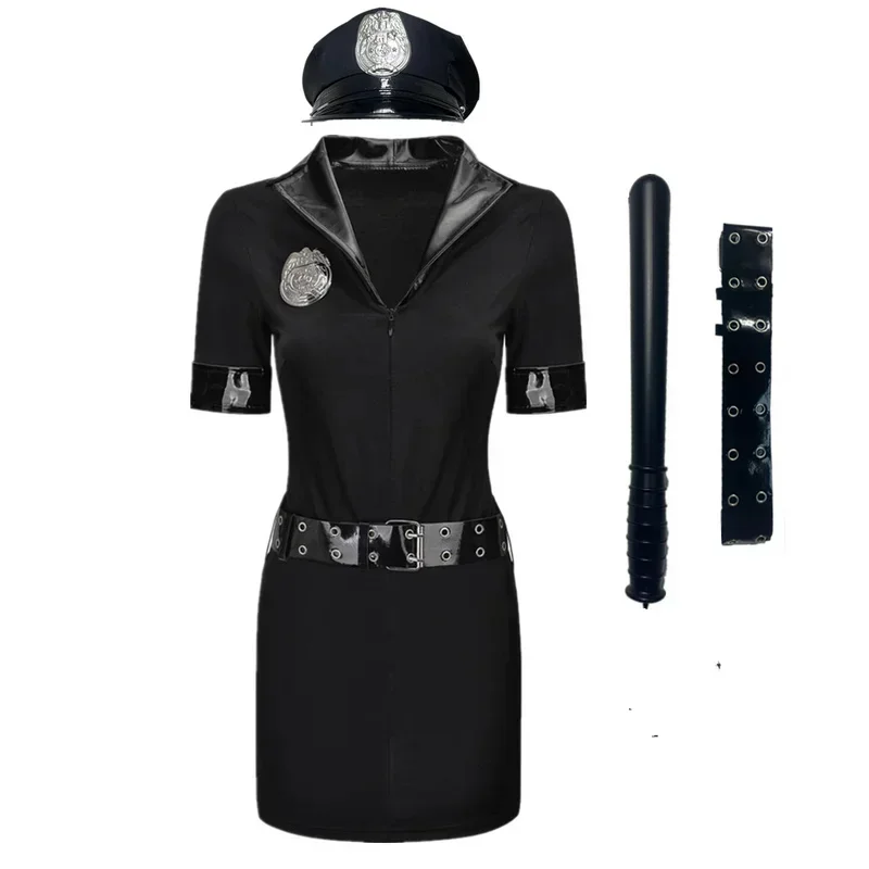 SN60 S-XXXL رائجة البيع امرأة مثير زي الشرطة الكبار شرطي ضابط موحدة هالوين الشرطيات تأثيري فستان بتصميم حالم 1 و 2