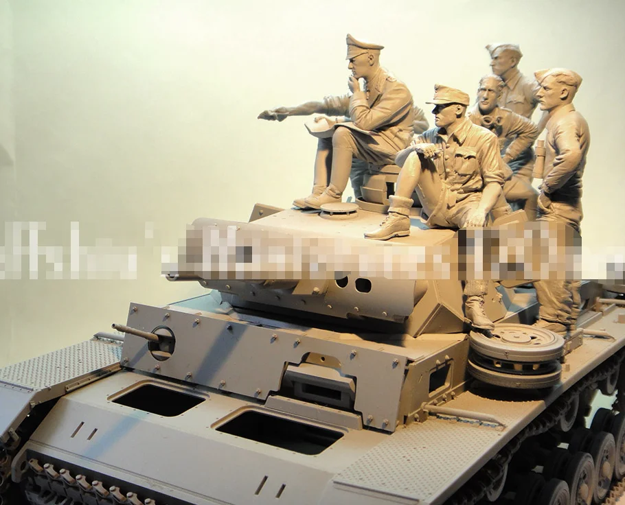 1/16 Model z żywicy figura GK, bez czołgów, 6 figur, niemiecki, niezmontowany i niemalowany zestaw