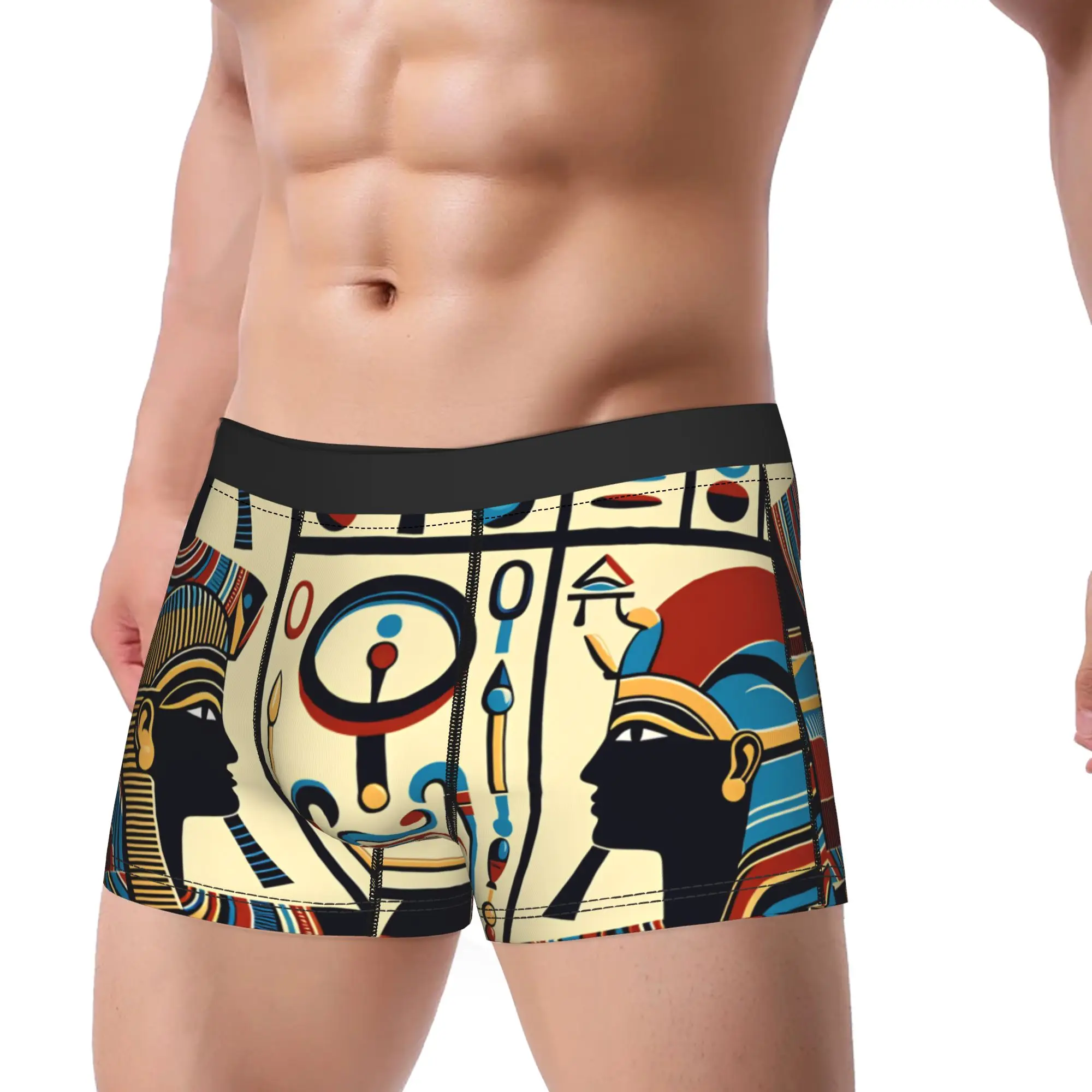 Ancient Egyptian Patterns Boxershorts  Pouch Underwear Hot Sale Customs Boxer Brief Classic Males Underpants Large Size