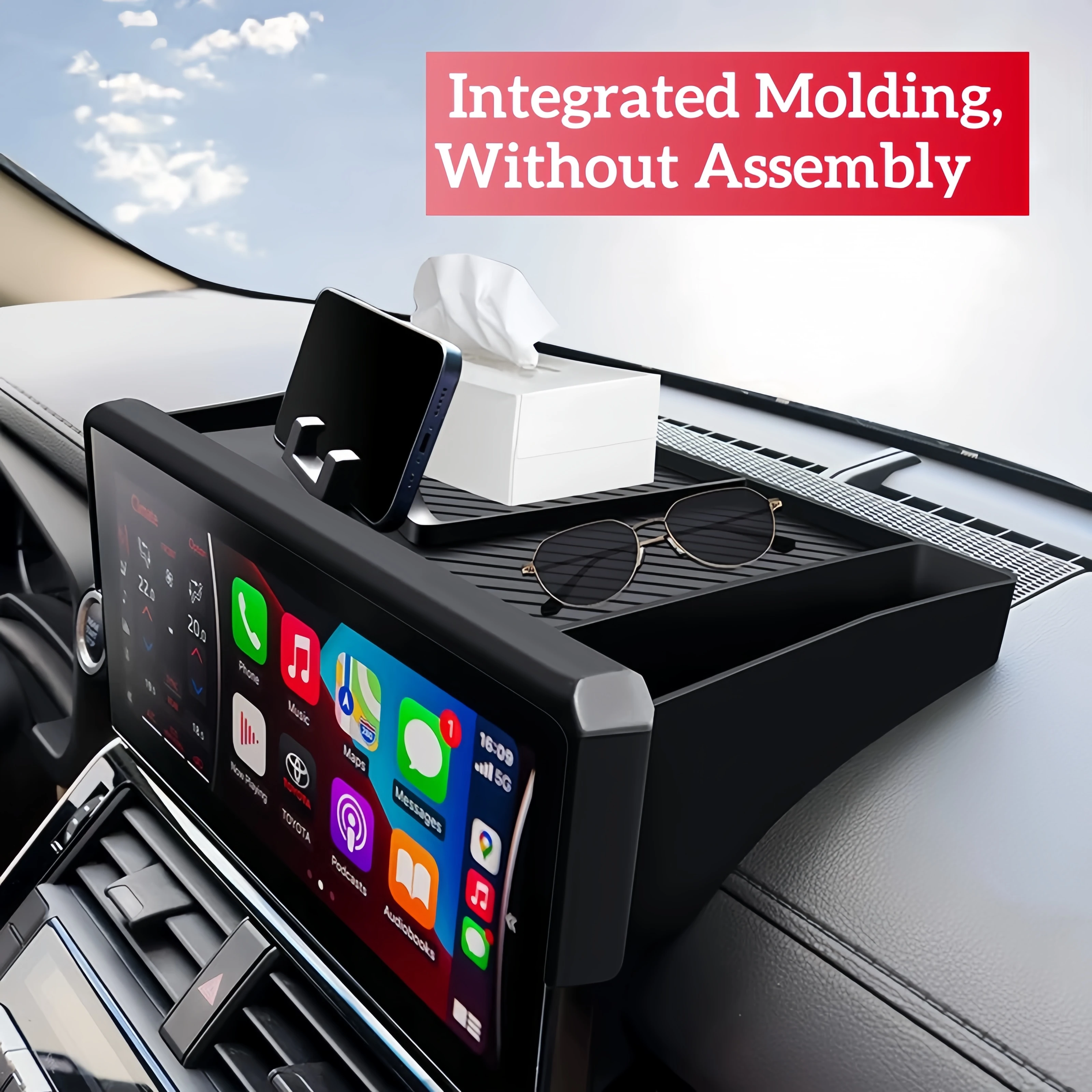 Silicone LC300 Dash Phone Holder Dash Cover Organizer for TOYOTA Land Cruiser 300 Series Non slip Dash Mat Pad