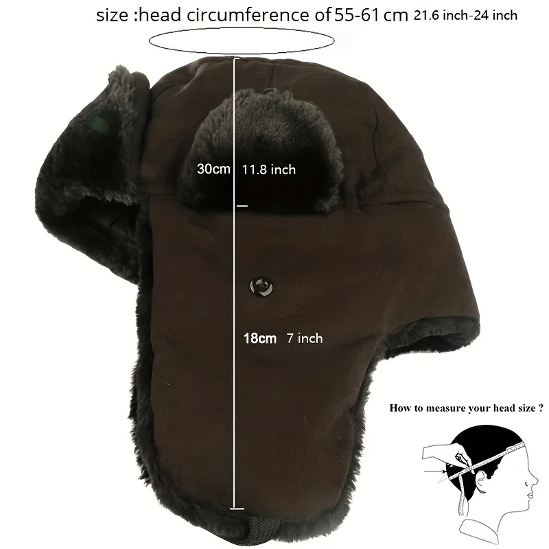 Army Military Badge Ushanka Bomber Hats Pilot Trapper Trooper Hat Winter Faux Fur Earflap Men Snow Hat