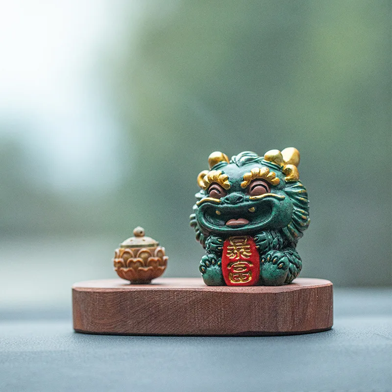 

Green Sandstone Creative Chinese Style2024Zodiac Dragon KIRIN Home Desktop Tea Ornaments Decoration Joss-Stick Aromatherapy Stov