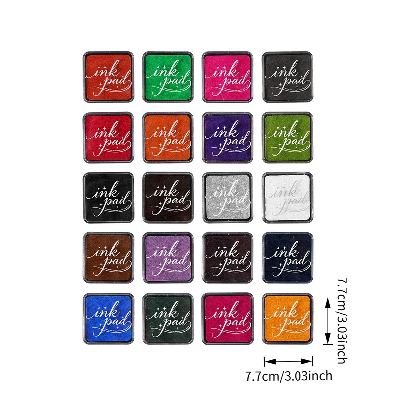 Colored Ink Pad , 20 Colors Vintage Stamp Ink Pads For DIY Scrapbooking, Card Making, Hand Journaling, Art Craft, Multicolor