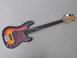 Fretless 4 Strings Tobacco Sunburst Electric Bass Guitar with Rosewood Fretboard,Customizable