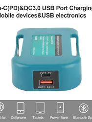 Адаптер для аккумулятора Makita 14,4 В 18 В для аккумулятора Power Bank USB USB C QC3.0 PD 22,5 Вт