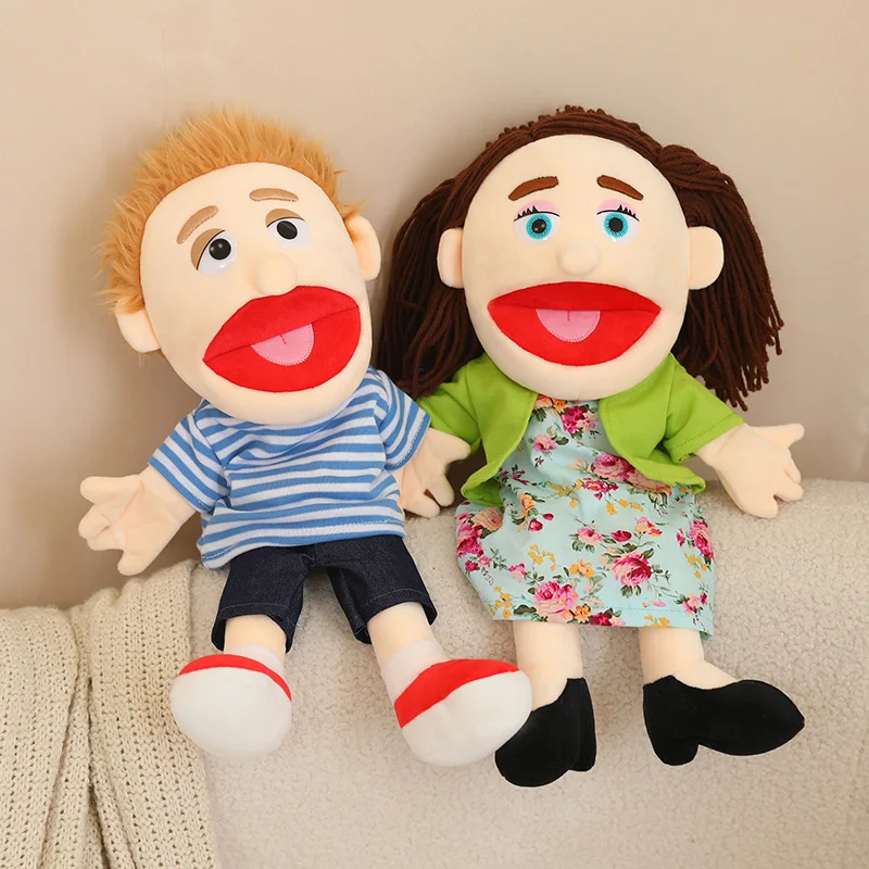38cm Funny Puppet Doll Family Series Hand Puppet Role Play Bedtime Story Props Family Playing Toys Doll Educational Toy