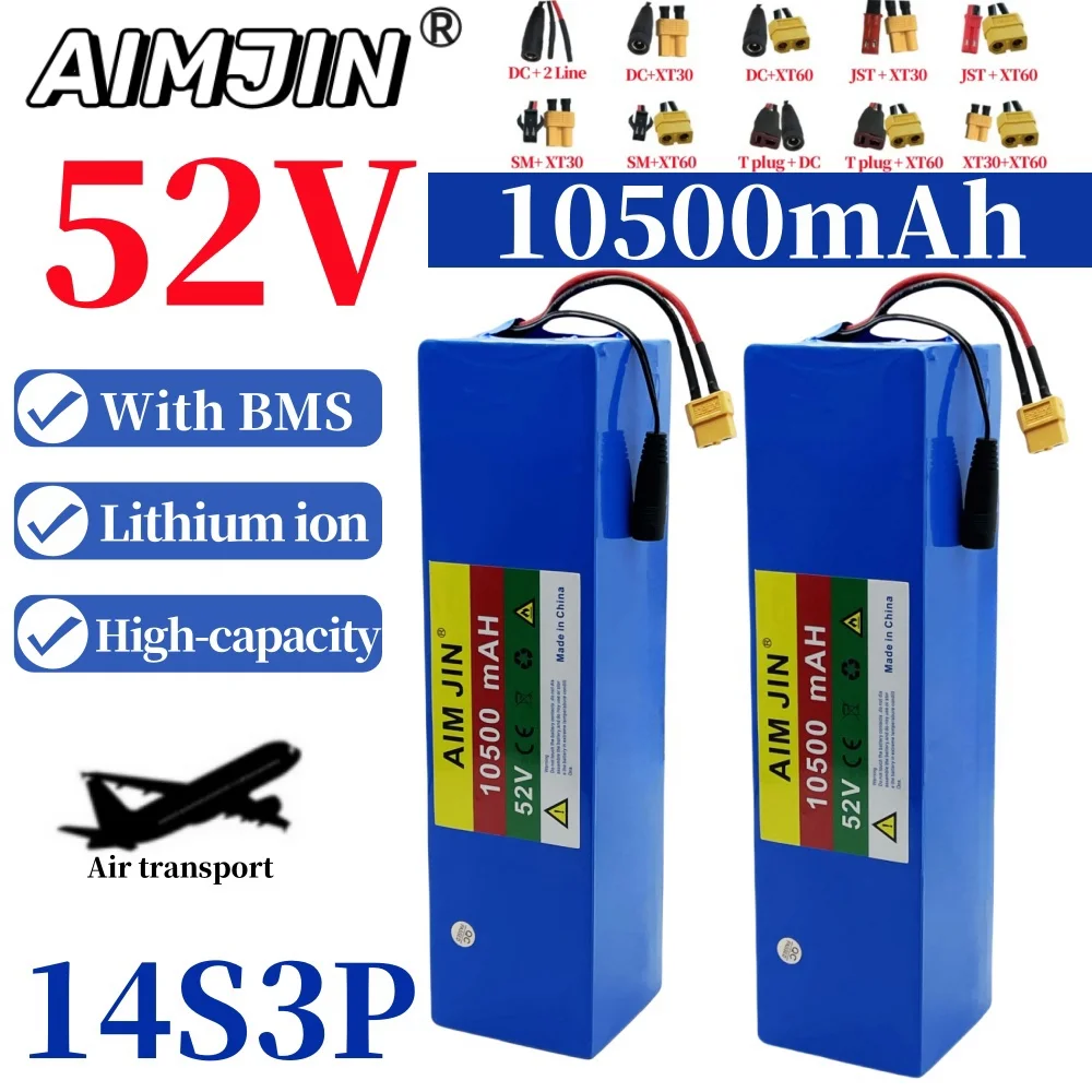 

14S3P 52V 10500mAh 18650 1000W rechargeable Lithium Battery Pack Suitable for Balance Cars, Electric Scooters, Tricycles with Ch