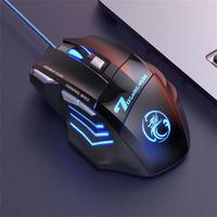 RYRA 5500/3200dpi LED X7 Optical 7 Buttons Usb Wired Gaming Mouse Ergonomic Wired Gaming Mouse  For PCs WOW CS LOL PC Laptop