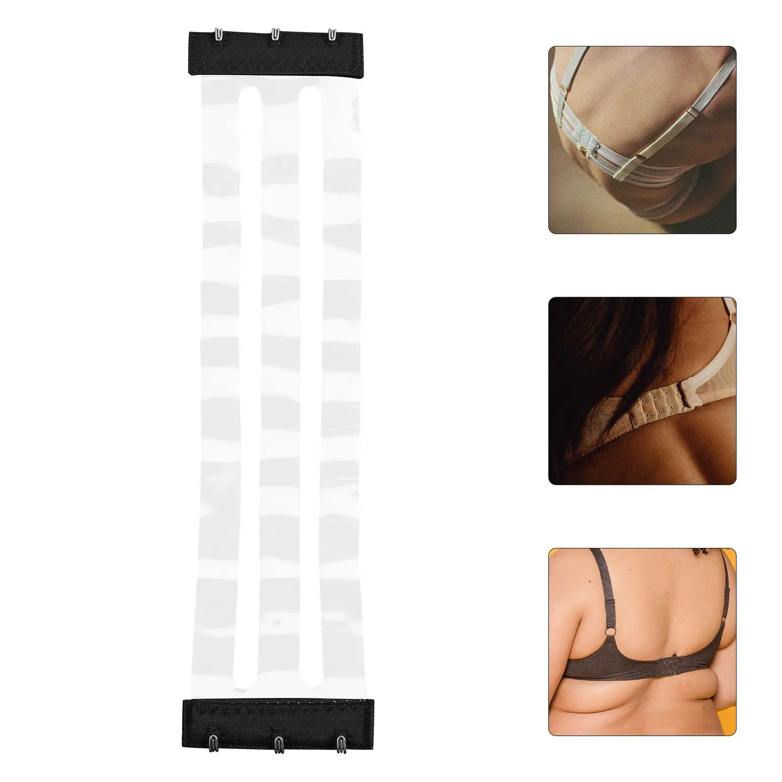 

Invisible Bra Extender 3 Hook Adjustable Black Women Accessories Bra Hooks Replacement Elastic Long Buckle