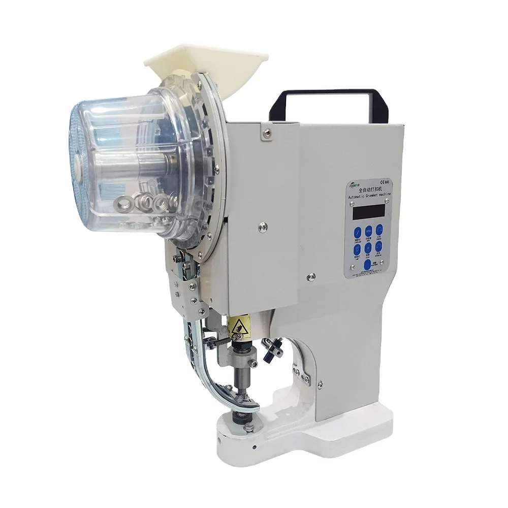 Factory Low Price Electrical Automatic Grommet Machine Steel Rings Punching Machine Automatic Tarpaulin Eyelet Holing Device