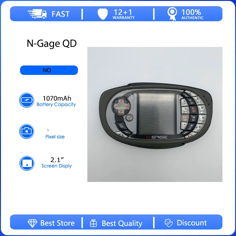 T�l�phone portable reconditionn� d'origine N-Gage QD 2G, simple SIM, d�bloqu� GSM 900/1800, clavier russe, arabe, h�breu, fabriqu� en Finlande