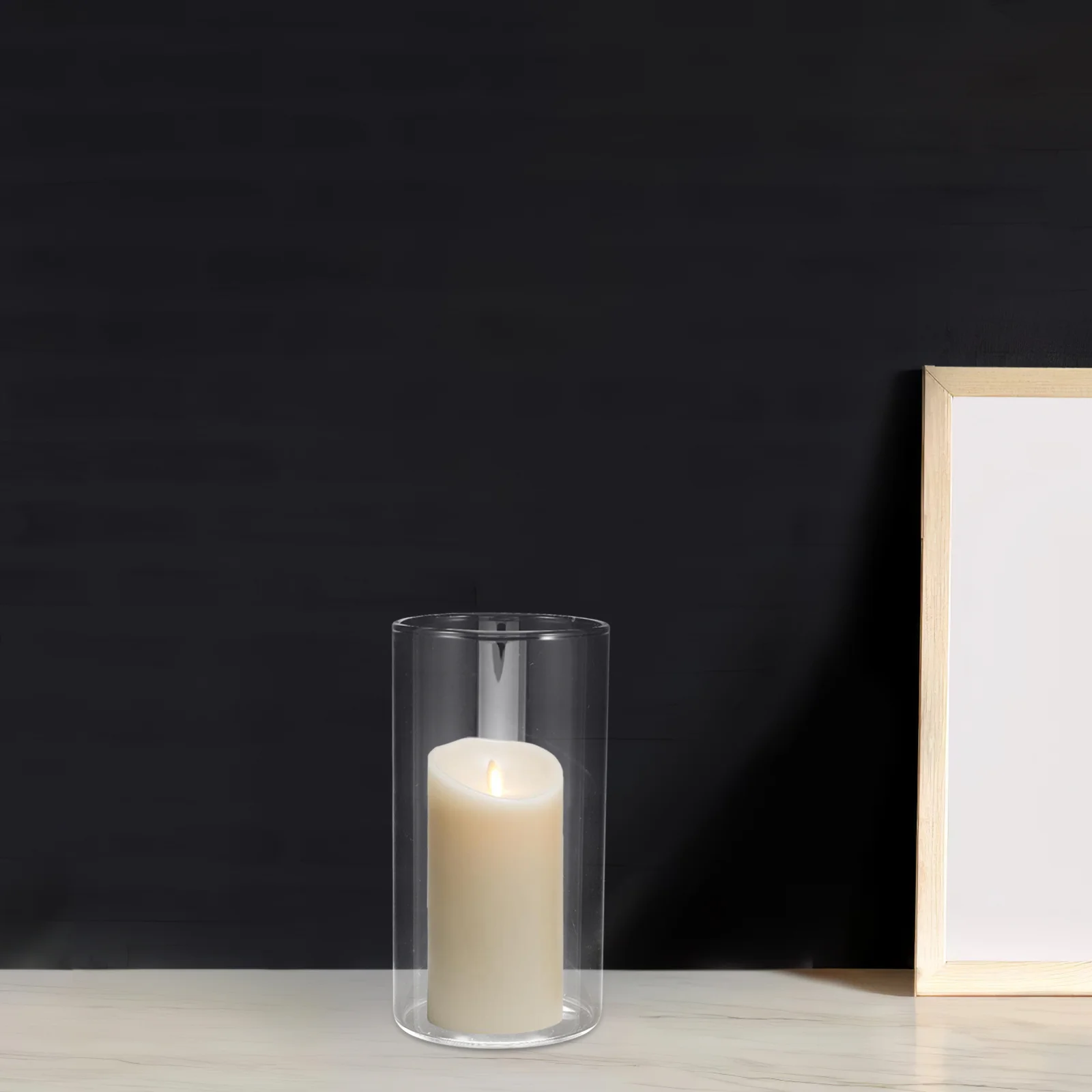 

2Pcs Clear Glass Cylinder Holders Decorative Hurricane Candleholders Floating Vases for Wedding Party Decor