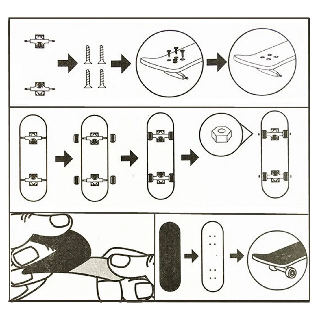 Wooden Fingerboard Finger SkateBoard Basic Fingerboars with Bearings Wheel Foam Tape Set Finger Skateboards Toy