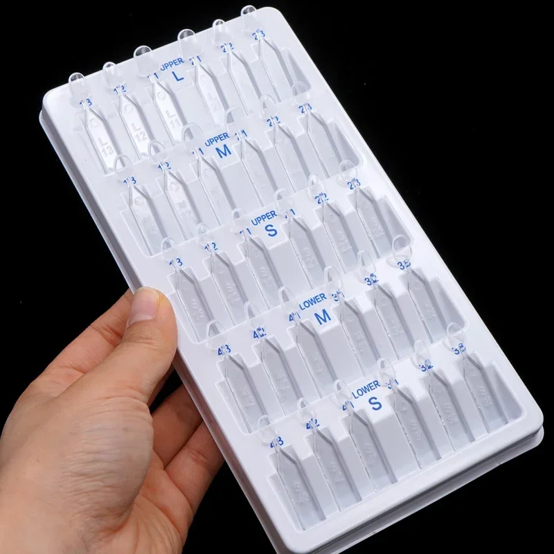 3×30Pcs/Set Dental Veneers Mould Kit Anterior Front Teeth Composite Resin Light Cure Filling Mold Teeth Whitening Tool