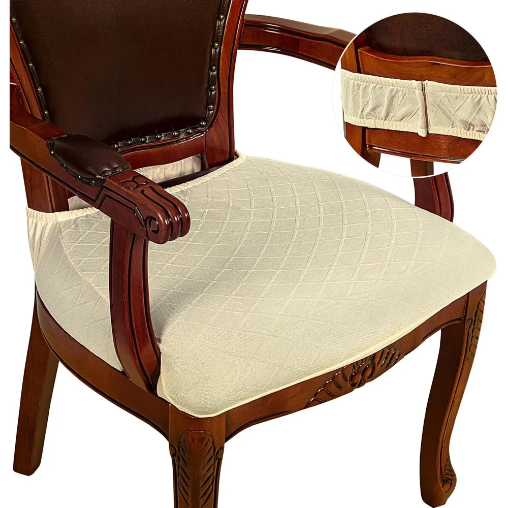

Set of 6 Dining Room Chair Seat Covers with Armrests, Upgraded Zippered Slipcovers for Water Resistance
