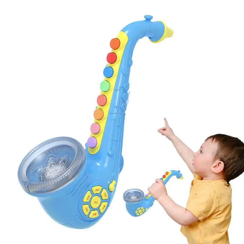 Saxofón para niños, juguete Musical interactivo para niños, trompeta Musical simulada, instrumentos musicales portátiles, juguete educativo para